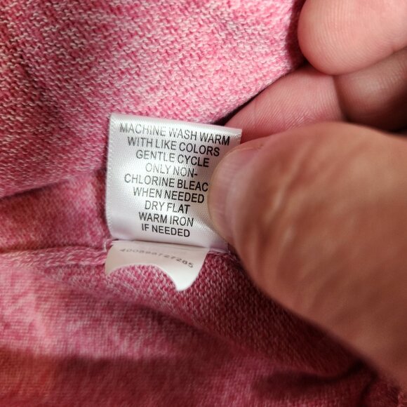 Croft & Barrow Womens Cardigan Sweater L Heather Pink Open Front Layering Preppy - Picture 8 of 16